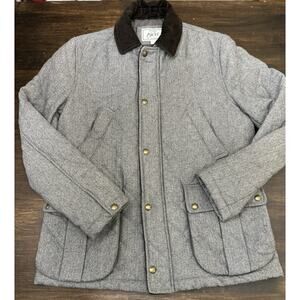 Joseph A Bank 1905 Mens Gray The New Tradition Herringbone Quilted Barn Coat M